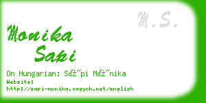 monika sapi business card